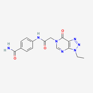 molecular formula C15H15N7O3 B6533284 4-(2-{3-ethyl-7-oxo-3H,6H,7H-[1,2,3]triazolo[4,5-d]pyrimidin-6-yl}acetamido)benzamide CAS No. 1060183-90-5