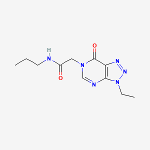 molecular formula C11H16N6O2 B6533294 2-{3-ethyl-7-oxo-3H,6H,7H-[1,2,3]triazolo[4,5-d]pyrimidin-6-yl}-N-propylacetamide CAS No. 1058433-15-0