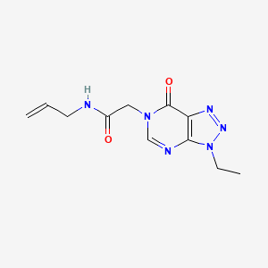 molecular formula C11H14N6O2 B6533297 2-{3-ethyl-7-oxo-3H,6H,7H-[1,2,3]triazolo[4,5-d]pyrimidin-6-yl}-N-(prop-2-en-1-yl)acetamide CAS No. 1060183-98-3