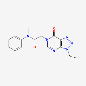 molecular formula C15H16N6O2 B6533310 2-{3-ethyl-7-oxo-3H,6H,7H-[1,2,3]triazolo[4,5-d]pyrimidin-6-yl}-N-methyl-N-phenylacetamide CAS No. 1058197-54-8
