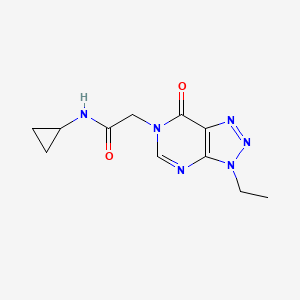 molecular formula C11H14N6O2 B6533316 N-cyclopropyl-2-{3-ethyl-7-oxo-3H,6H,7H-[1,2,3]triazolo[4,5-d]pyrimidin-6-yl}acetamide CAS No. 1058433-21-8