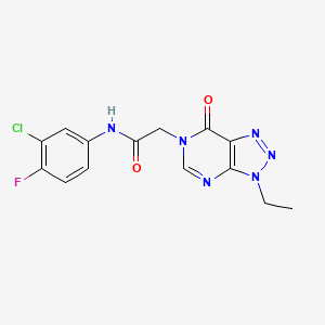 molecular formula C14H12ClFN6O2 B6533324 N-(3-chloro-4-fluorophenyl)-2-{3-ethyl-7-oxo-3H,6H,7H-[1,2,3]triazolo[4,5-d]pyrimidin-6-yl}acetamide CAS No. 1060184-14-6