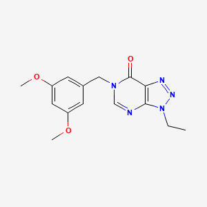 molecular formula C15H17N5O3 B6533363 6-[(3,5-dimethoxyphenyl)methyl]-3-ethyl-3H,6H,7H-[1,2,3]triazolo[4,5-d]pyrimidin-7-one CAS No. 1058433-35-4