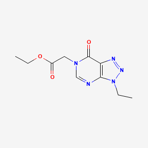 molecular formula C10H13N5O3 B6533364 ethyl 2-{3-ethyl-7-oxo-3H,6H,7H-[1,2,3]triazolo[4,5-d]pyrimidin-6-yl}acetate CAS No. 1060184-70-4