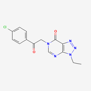 molecular formula C14H12ClN5O2 B6533393 6-[2-(4-chlorophenyl)-2-oxoethyl]-3-ethyl-3H,6H,7H-[1,2,3]triazolo[4,5-d]pyrimidin-7-one CAS No. 1060184-78-2