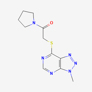 molecular formula C11H14N6OS B6533402 2-({3-methyl-3H-[1,2,3]triazolo[4,5-d]pyrimidin-7-yl}sulfanyl)-1-(pyrrolidin-1-yl)ethan-1-one CAS No. 1060184-94-2