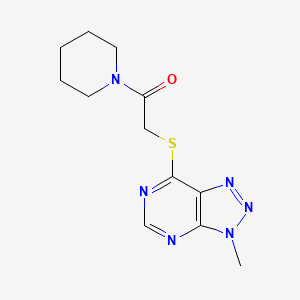 molecular formula C12H16N6OS B6533409 2-({3-methyl-3H-[1,2,3]triazolo[4,5-d]pyrimidin-7-yl}sulfanyl)-1-(piperidin-1-yl)ethan-1-one CAS No. 1070807-33-8