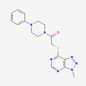 molecular formula C17H19N7OS B6533418 2-({3-methyl-3H-[1,2,3]triazolo[4,5-d]pyrimidin-7-yl}sulfanyl)-1-(4-phenylpiperazin-1-yl)ethan-1-one CAS No. 1070807-34-9