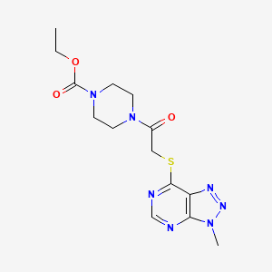 molecular formula C14H19N7O3S B6533435 ethyl 4-[2-({3-methyl-3H-[1,2,3]triazolo[4,5-d]pyrimidin-7-yl}sulfanyl)acetyl]piperazine-1-carboxylate CAS No. 1058197-67-3