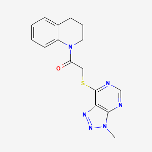 molecular formula C16H16N6OS B6533443 2-({3-methyl-3H-[1,2,3]triazolo[4,5-d]pyrimidin-7-yl}sulfanyl)-1-(1,2,3,4-tetrahydroquinolin-1-yl)ethan-1-one CAS No. 1060185-08-1