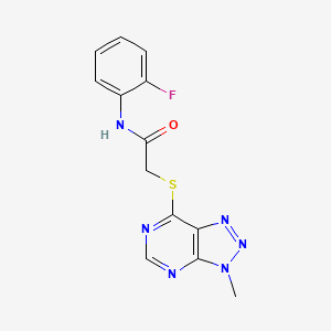 molecular formula C13H11FN6OS B6533469 N-(2-fluorophenyl)-2-({3-methyl-3H-[1,2,3]triazolo[4,5-d]pyrimidin-7-yl}sulfanyl)acetamide CAS No. 1058197-72-0