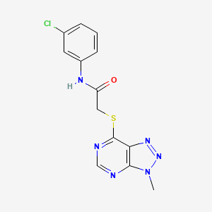molecular formula C13H11ClN6OS B6533481 N-(3-chlorophenyl)-2-({3-methyl-3H-[1,2,3]triazolo[4,5-d]pyrimidin-7-yl}sulfanyl)acetamide CAS No. 1058433-56-9