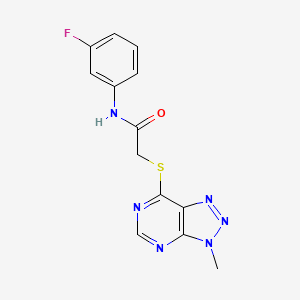 molecular formula C13H11FN6OS B6533484 N-(3-fluorophenyl)-2-({3-methyl-3H-[1,2,3]triazolo[4,5-d]pyrimidin-7-yl}sulfanyl)acetamide CAS No. 1060185-39-8