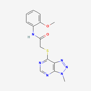molecular formula C14H14N6O2S B6533500 N-(2-methoxyphenyl)-2-({3-methyl-3H-[1,2,3]triazolo[4,5-d]pyrimidin-7-yl}sulfanyl)acetamide CAS No. 1070807-41-8