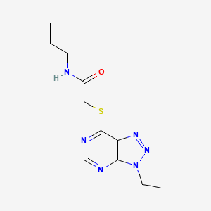 molecular formula C11H16N6OS B6533580 2-({3-ethyl-3H-[1,2,3]triazolo[4,5-d]pyrimidin-7-yl}sulfanyl)-N-propylacetamide CAS No. 1060205-36-8