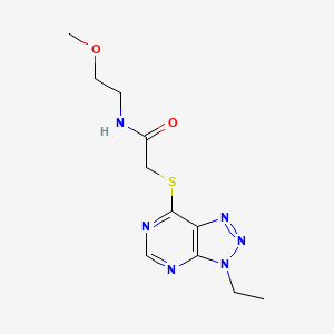 molecular formula C11H16N6O2S B6533601 2-({3-ethyl-3H-[1,2,3]triazolo[4,5-d]pyrimidin-7-yl}sulfanyl)-N-(2-methoxyethyl)acetamide CAS No. 1058496-42-6