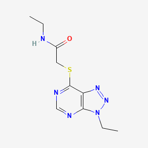 molecular formula C10H14N6OS B6533613 N-ethyl-2-({3-ethyl-3H-[1,2,3]triazolo[4,5-d]pyrimidin-7-yl}sulfanyl)acetamide CAS No. 1058238-91-7