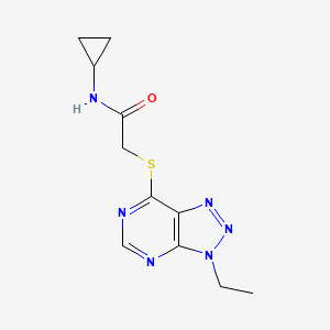molecular formula C11H14N6OS B6533619 N-cyclopropyl-2-({3-ethyl-3H-[1,2,3]triazolo[4,5-d]pyrimidin-7-yl}sulfanyl)acetamide CAS No. 1060205-60-8
