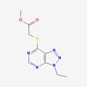 molecular formula C9H11N5O2S B6533625 methyl 2-({3-ethyl-3H-[1,2,3]triazolo[4,5-d]pyrimidin-7-yl}sulfanyl)acetate CAS No. 1058496-57-3