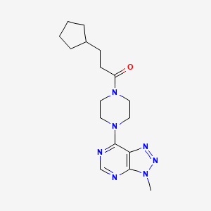 molecular formula C17H25N7O B6533653 3-cyclopentyl-1-(4-{3-methyl-3H-[1,2,3]triazolo[4,5-d]pyrimidin-7-yl}piperazin-1-yl)propan-1-one CAS No. 1060206-47-4