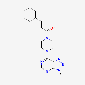 molecular formula C18H27N7O B6533657 3-cyclohexyl-1-(4-{3-methyl-3H-[1,2,3]triazolo[4,5-d]pyrimidin-7-yl}piperazin-1-yl)propan-1-one CAS No. 1058232-18-0