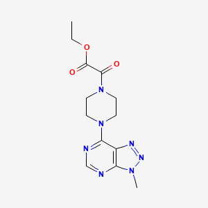 ethyl 2-(4-{3-methyl-3H-[1,2,3]triazolo[4,5-d]pyrimidin-7-yl}piperazin-1-yl)-2-oxoacetate