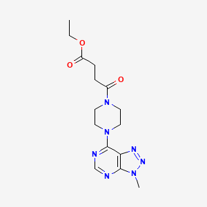 molecular formula C15H21N7O3 B6533672 ethyl 4-(4-{3-methyl-3H-[1,2,3]triazolo[4,5-d]pyrimidin-7-yl}piperazin-1-yl)-4-oxobutanoate CAS No. 1058496-70-0
