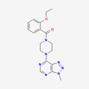 molecular formula C18H21N7O2 B6533705 1-(2-ethoxybenzoyl)-4-{3-methyl-3H-[1,2,3]triazolo[4,5-d]pyrimidin-7-yl}piperazine CAS No. 1058232-22-6