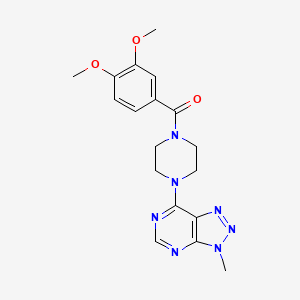 molecular formula C18H21N7O3 B6533714 1-(3,4-dimethoxybenzoyl)-4-{3-methyl-3H-[1,2,3]triazolo[4,5-d]pyrimidin-7-yl}piperazine CAS No. 1058496-78-8
