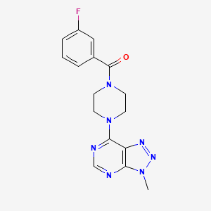 molecular formula C16H16FN7O B6533722 1-(3-fluorobenzoyl)-4-{3-methyl-3H-[1,2,3]triazolo[4,5-d]pyrimidin-7-yl}piperazine CAS No. 1058496-82-4