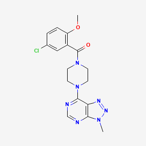 molecular formula C17H18ClN7O2 B6533733 1-(5-chloro-2-methoxybenzoyl)-4-{3-methyl-3H-[1,2,3]triazolo[4,5-d]pyrimidin-7-yl}piperazine CAS No. 1058496-89-1