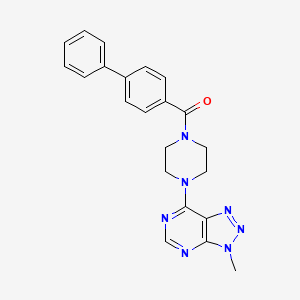 molecular formula C22H21N7O B6533746 1-{[1,1'-biphenyl]-4-carbonyl}-4-{3-methyl-3H-[1,2,3]triazolo[4,5-d]pyrimidin-7-yl}piperazine CAS No. 1058496-97-1