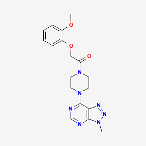molecular formula C18H21N7O3 B6533767 2-(2-methoxyphenoxy)-1-(4-{3-methyl-3H-[1,2,3]triazolo[4,5-d]pyrimidin-7-yl}piperazin-1-yl)ethan-1-one CAS No. 1058497-04-3