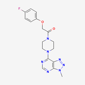 molecular formula C17H18FN7O2 B6533780 2-(4-fluorophenoxy)-1-(4-{3-methyl-3H-[1,2,3]triazolo[4,5-d]pyrimidin-7-yl}piperazin-1-yl)ethan-1-one CAS No. 1058497-08-7