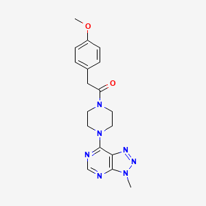 molecular formula C18H21N7O2 B6533788 2-(4-methoxyphenyl)-1-(4-{3-methyl-3H-[1,2,3]triazolo[4,5-d]pyrimidin-7-yl}piperazin-1-yl)ethan-1-one CAS No. 1060208-14-1