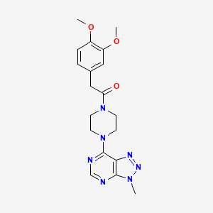 molecular formula C19H23N7O3 B6533792 2-(3,4-dimethoxyphenyl)-1-(4-{3-methyl-3H-[1,2,3]triazolo[4,5-d]pyrimidin-7-yl}piperazin-1-yl)ethan-1-one CAS No. 1058232-39-5