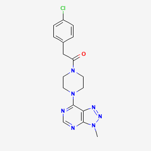 molecular formula C17H18ClN7O B6533800 2-(4-chlorophenyl)-1-(4-{3-methyl-3H-[1,2,3]triazolo[4,5-d]pyrimidin-7-yl}piperazin-1-yl)ethan-1-one CAS No. 1060208-22-1