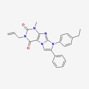 molecular formula C25H23N5O2 B6533823 8-(4-ethylphenyl)-1-methyl-7-phenyl-3-(prop-2-en-1-yl)-1H,2H,3H,4H,8H-imidazo[1,2-g]purine-2,4-dione CAS No. 922690-49-1