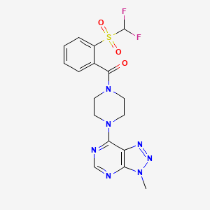 molecular formula C17H17F2N7O3S B6533861 1-(2-difluoromethanesulfonylbenzoyl)-4-{3-methyl-3H-[1,2,3]triazolo[4,5-d]pyrimidin-7-yl}piperazine CAS No. 1058497-31-6