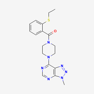 molecular formula C18H21N7OS B6533868 1-[2-(ethylsulfanyl)benzoyl]-4-{3-methyl-3H-[1,2,3]triazolo[4,5-d]pyrimidin-7-yl}piperazine CAS No. 1060209-01-9