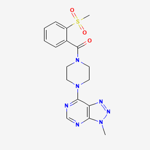 molecular formula C17H19N7O3S B6533895 1-(2-methanesulfonylbenzoyl)-4-{3-methyl-3H-[1,2,3]triazolo[4,5-d]pyrimidin-7-yl}piperazine CAS No. 1058239-36-3