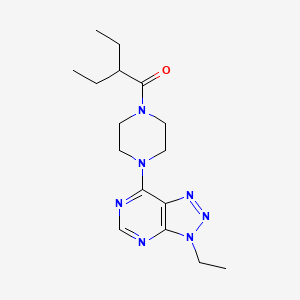 molecular formula C16H25N7O B6533908 2-ethyl-1-(4-{3-ethyl-3H-[1,2,3]triazolo[4,5-d]pyrimidin-7-yl}piperazin-1-yl)butan-1-one CAS No. 1060209-41-7