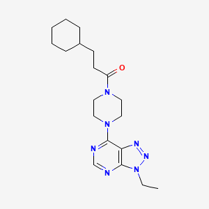 molecular formula C19H29N7O B6533918 3-cyclohexyl-1-(4-{3-ethyl-3H-[1,2,3]triazolo[4,5-d]pyrimidin-7-yl}piperazin-1-yl)propan-1-one CAS No. 1058239-41-0