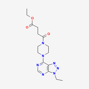 molecular formula C16H23N7O3 B6533930 ethyl 4-(4-{3-ethyl-3H-[1,2,3]triazolo[4,5-d]pyrimidin-7-yl}piperazin-1-yl)-4-oxobutanoate CAS No. 1058497-48-5