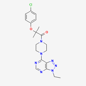 molecular formula C20H24ClN7O2 B6533954 2-(4-chlorophenoxy)-1-(4-{3-ethyl-3H-[1,2,3]triazolo[4,5-d]pyrimidin-7-yl}piperazin-1-yl)-2-methylpropan-1-one CAS No. 1070861-45-8