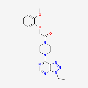 molecular formula C19H23N7O3 B6533960 1-(4-{3-ethyl-3H-[1,2,3]triazolo[4,5-d]pyrimidin-7-yl}piperazin-1-yl)-2-(2-methoxyphenoxy)ethan-1-one CAS No. 1058205-00-7