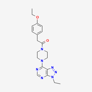 molecular formula C20H25N7O2 B6533968 2-(4-ethoxyphenyl)-1-(4-{3-ethyl-3H-[1,2,3]triazolo[4,5-d]pyrimidin-7-yl}piperazin-1-yl)ethan-1-one CAS No. 1058386-58-5