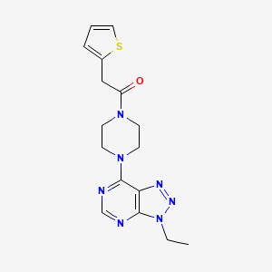 molecular formula C16H19N7OS B6533979 1-(4-{3-ethyl-3H-[1,2,3]triazolo[4,5-d]pyrimidin-7-yl}piperazin-1-yl)-2-(thiophen-2-yl)ethan-1-one CAS No. 1070861-51-6