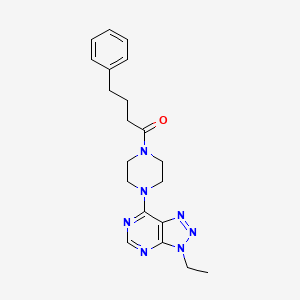 molecular formula C20H25N7O B6533984 1-(4-{3-ethyl-3H-[1,2,3]triazolo[4,5-d]pyrimidin-7-yl}piperazin-1-yl)-4-phenylbutan-1-one CAS No. 1058205-06-3