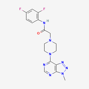 molecular formula C17H18F2N8O B6534035 N-(2,4-difluorophenyl)-2-(4-{3-methyl-3H-[1,2,3]triazolo[4,5-d]pyrimidin-7-yl}piperazin-1-yl)acetamide CAS No. 1058386-96-1
